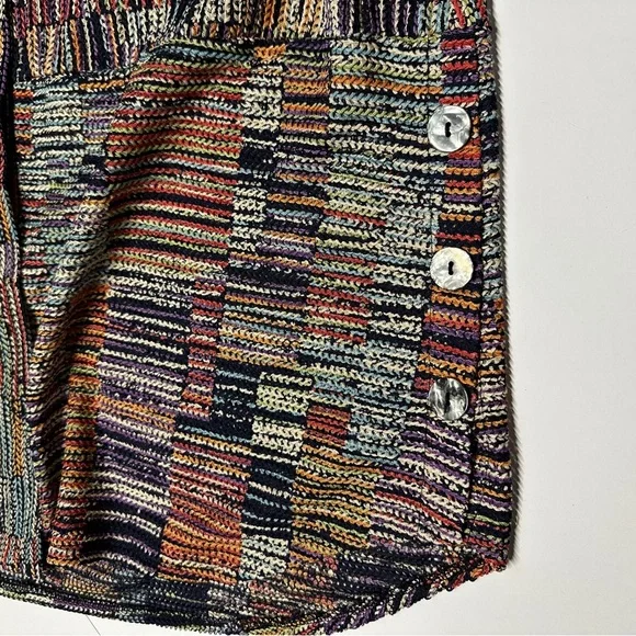 Damee Artsy Patchwork Sleeveless Button-up Tunic with Wire Collar Lagenlook XL - Picture 4 of 15